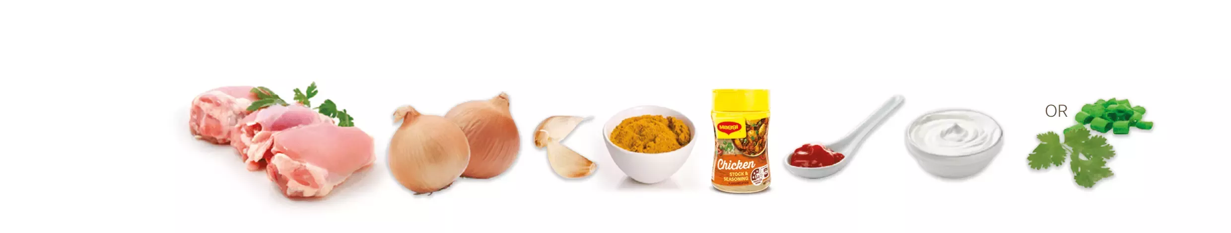 Chicken curry ingredients